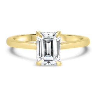 1.0CT Emerald Cut Moissanite Diamond Solitaire Engagement Ring