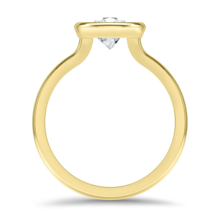 1.0CT Bezel Set Round Diamond Moissanite Engagement Ring