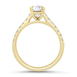 1.0CT Radiant Cut Moissanite Diamond Pave Engagement Ring