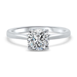 1.0CT Cushion Cut Moissanite Solitaire Diamond Engagement Ring