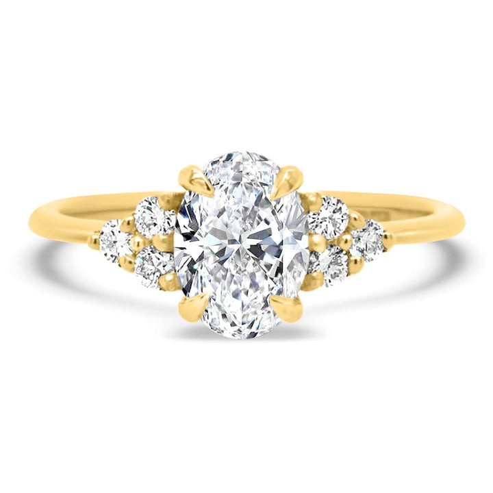 1.0CT Oval Cut Moissanite Cluster Diamond Engagement Ring