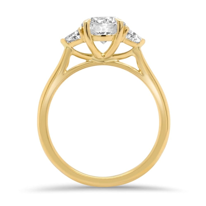 1.0CT Round Cut Moissanite Three Stone Diamond Engagement Ring