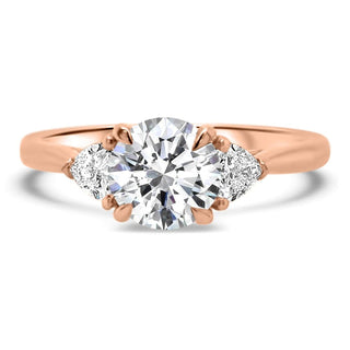 1.0CT Round Cut Moissanite Three Stone Diamond Engagement Ring