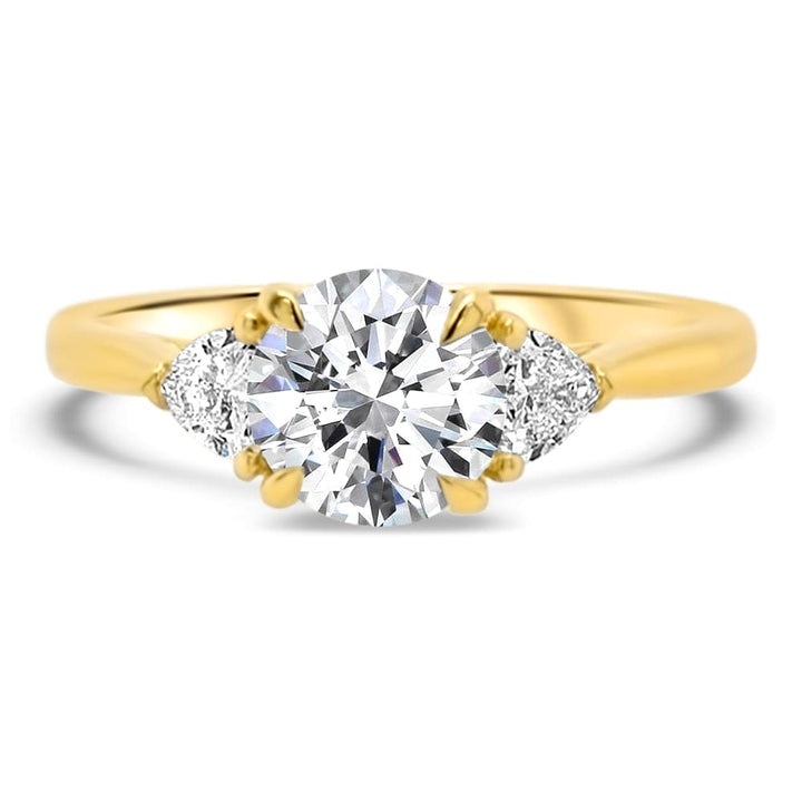 1.0CT Round Cut Moissanite Three Stone Diamond Engagement Ring