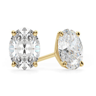 Oval Cut Moissanite Diamond Solitaire Stud Earrings