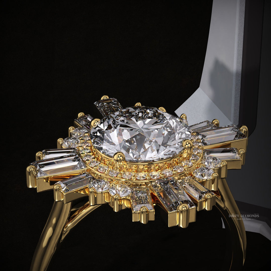 oval cluster diamond ring
starburst diamond ring
sustainable engagement ring
eco friendly diamond ring
ethical engagement ring
lab created diamond ring
vintage inspired engagement ring
unique bridal ring
