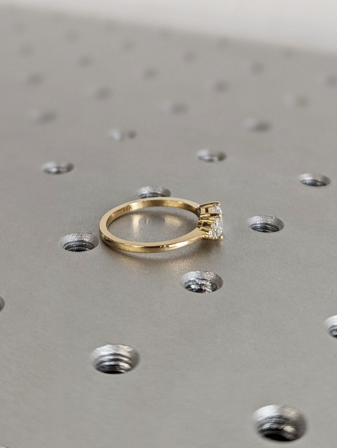 modern east west diamond engagement ring,