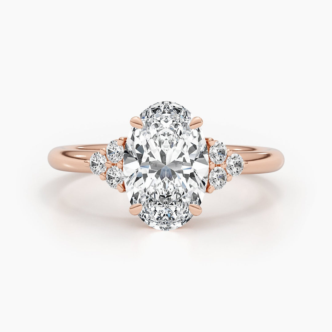 oval diamond center stone