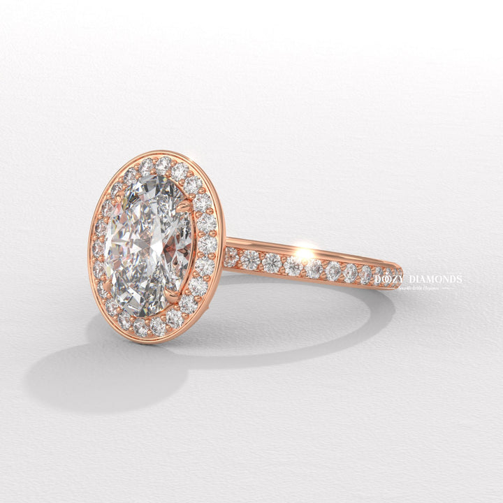 diamond proposal ring, sustainable bridal ring, oval cut diamond ring, halo wedding ring, fine jewelry engagement ring, dazzling halo ring, solitaire halo engagement ring, diamond halo bridal set,