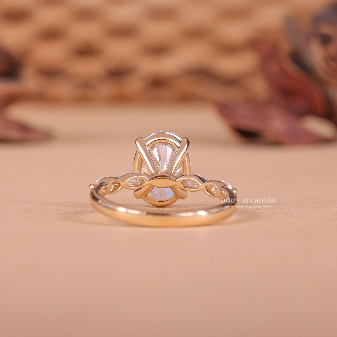 2.50CT - 3.50CT Oval F/VS2 Lab Grown Diamond Pave Engagement Ring - Doozy Diamonds