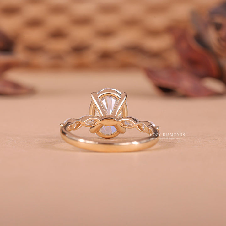 2.50CT - 3.50CT Oval F/VS2 Lab Grown Diamond Pave Engagement Ring - Doozy Diamonds