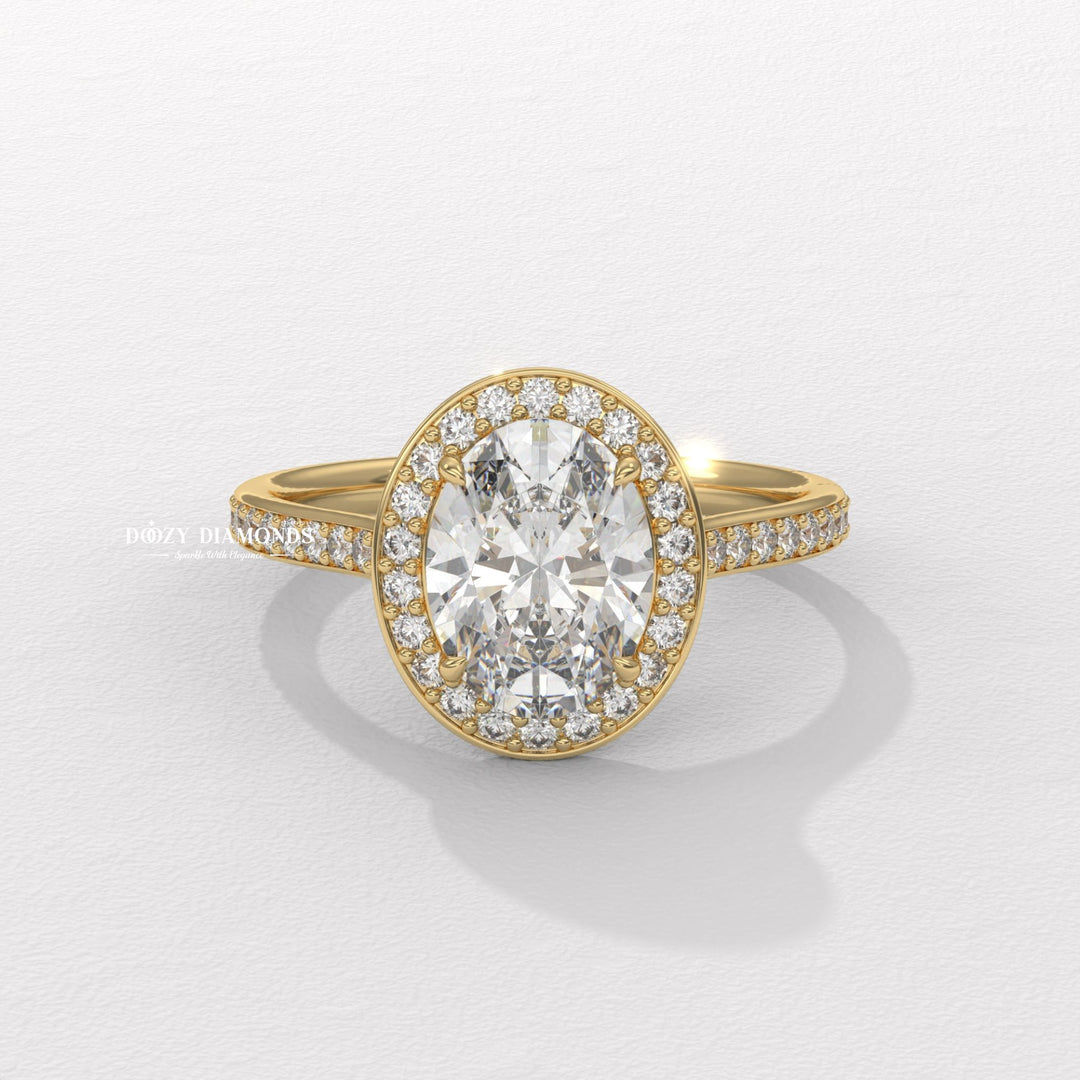 oval diamond engagement ring, halo diamond engagement ring, lab grown diamond engagement ring, oval cut diamond ring, lab created diamond ring, oval solitaire halo ring,
