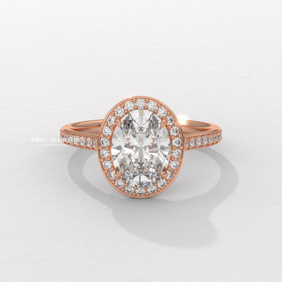 engagement gift for her, bridal ring set, oval halo diamond ring, elegant bridal jewelry, diamond ring for women, luxury wedding ring, sparkling halo ring, classic halo engagement ring,