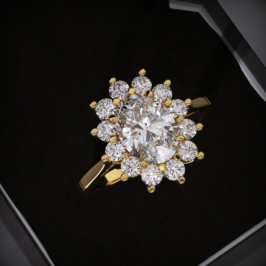 oval lab grown diamond ring
flower halo engagement ring
oval diamond engagement ring