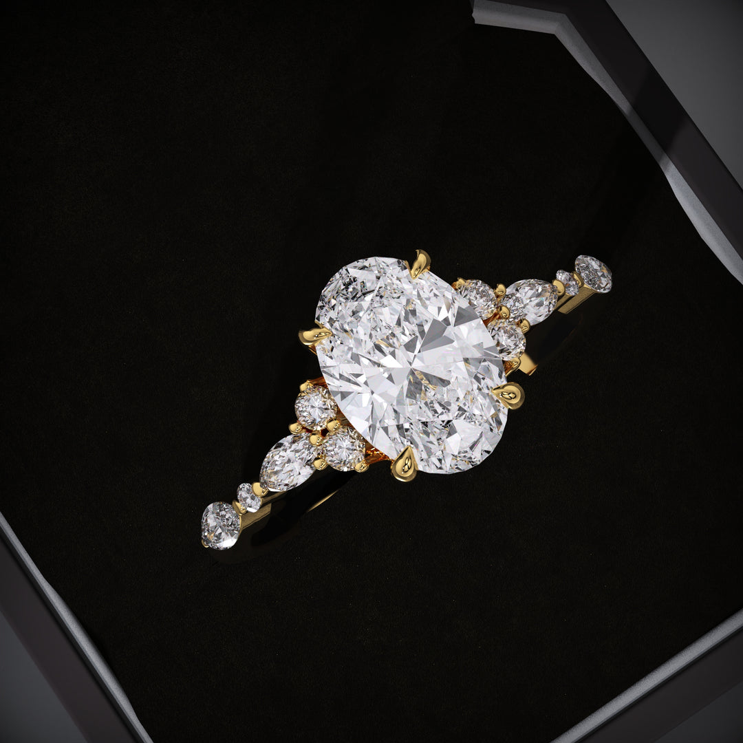 oval lab grown diamond ring
EVS1 diamond engagement ring
cluster pave engagement ring