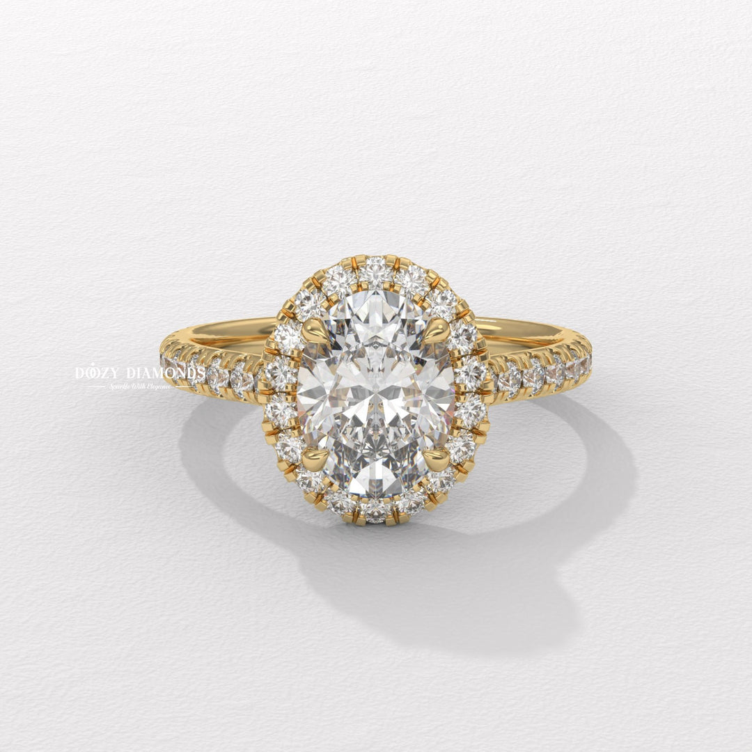 oval diamond engagement ring, halo diamond ring, oval cut diamond ring, engagement ring for women, oval solitaire halo ring, lab created diamond ring, sustainable diamond ring, ethical engagement ring,