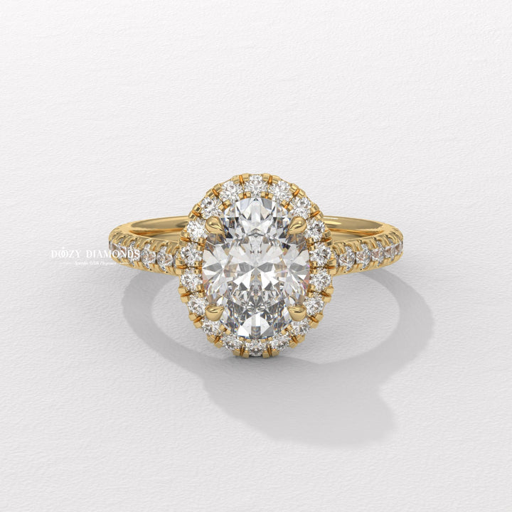 oval diamond engagement ring, halo diamond ring, oval cut diamond ring, engagement ring for women, oval solitaire halo ring, lab created diamond ring, sustainable diamond ring, ethical engagement ring,