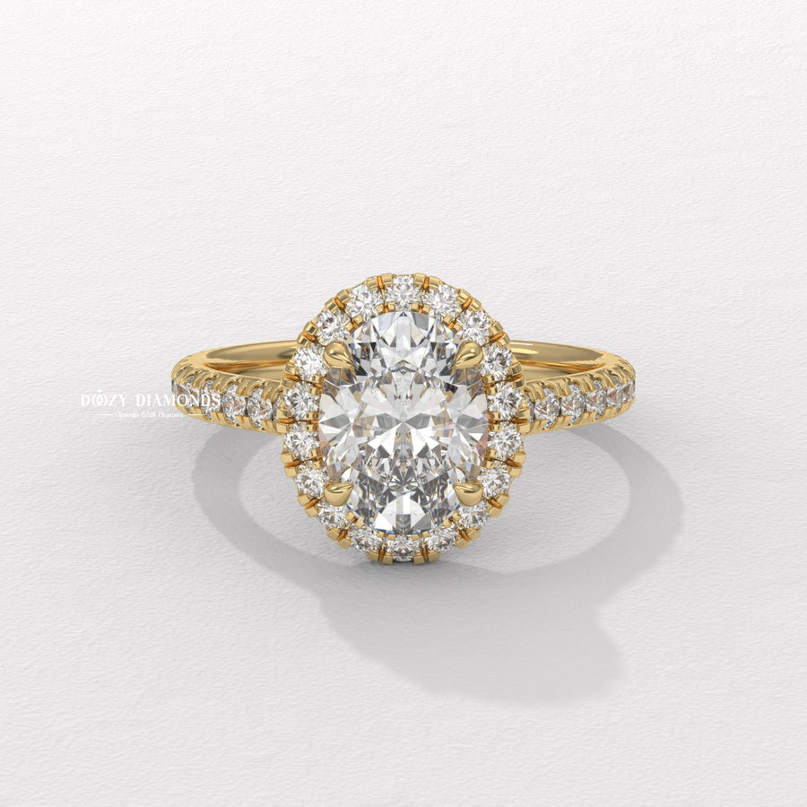 oval diamond engagement ring, halo diamond ring, oval cut diamond ring, engagement ring for women, oval solitaire halo ring, lab created diamond ring, sustainable diamond ring, ethical engagement ring,