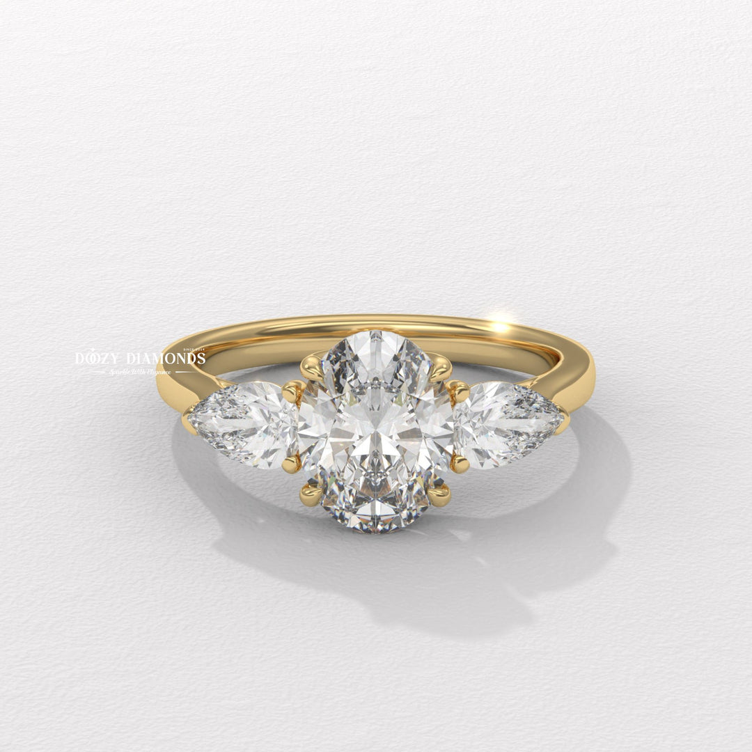 oval prong set ring, four prong engagement ring