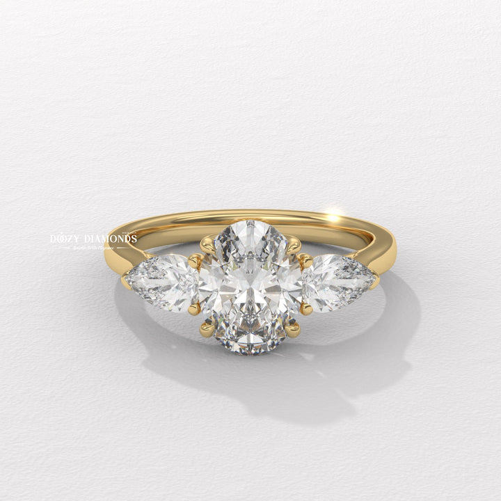 oval prong set ring, four prong engagement ring