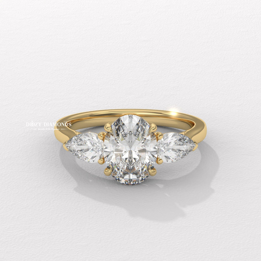 oval prong set ring, four prong engagement ring