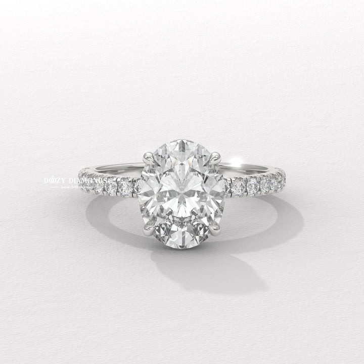 oval prong set ring, four prong engagement ring, six prong diamond ring, basket setting ring, tulip setting ring, gallery rail ring, hidden halo bridal ring, raised setting engagement ring,