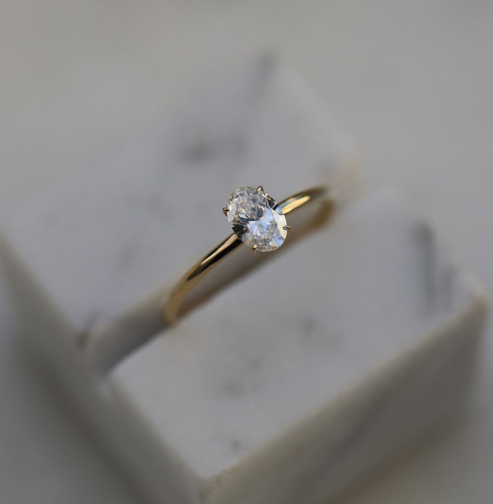 oval solitaire diamond ring