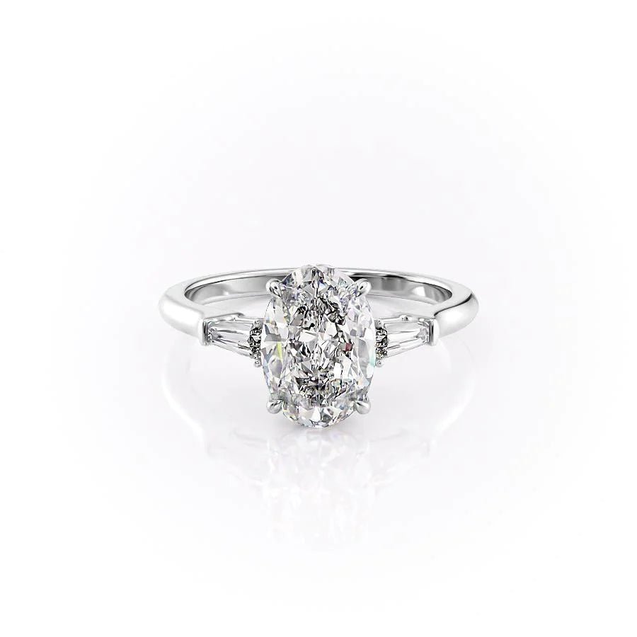 oval cut CVD diamond ring