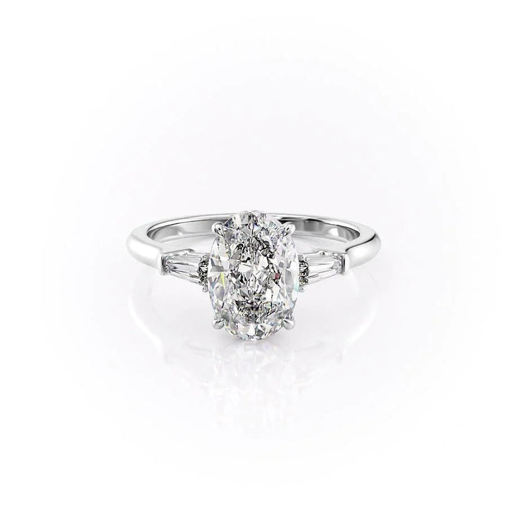 oval cut CVD diamond ring