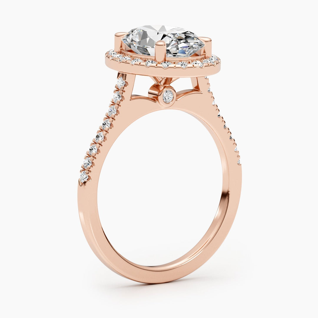 oval pave diamond ring,