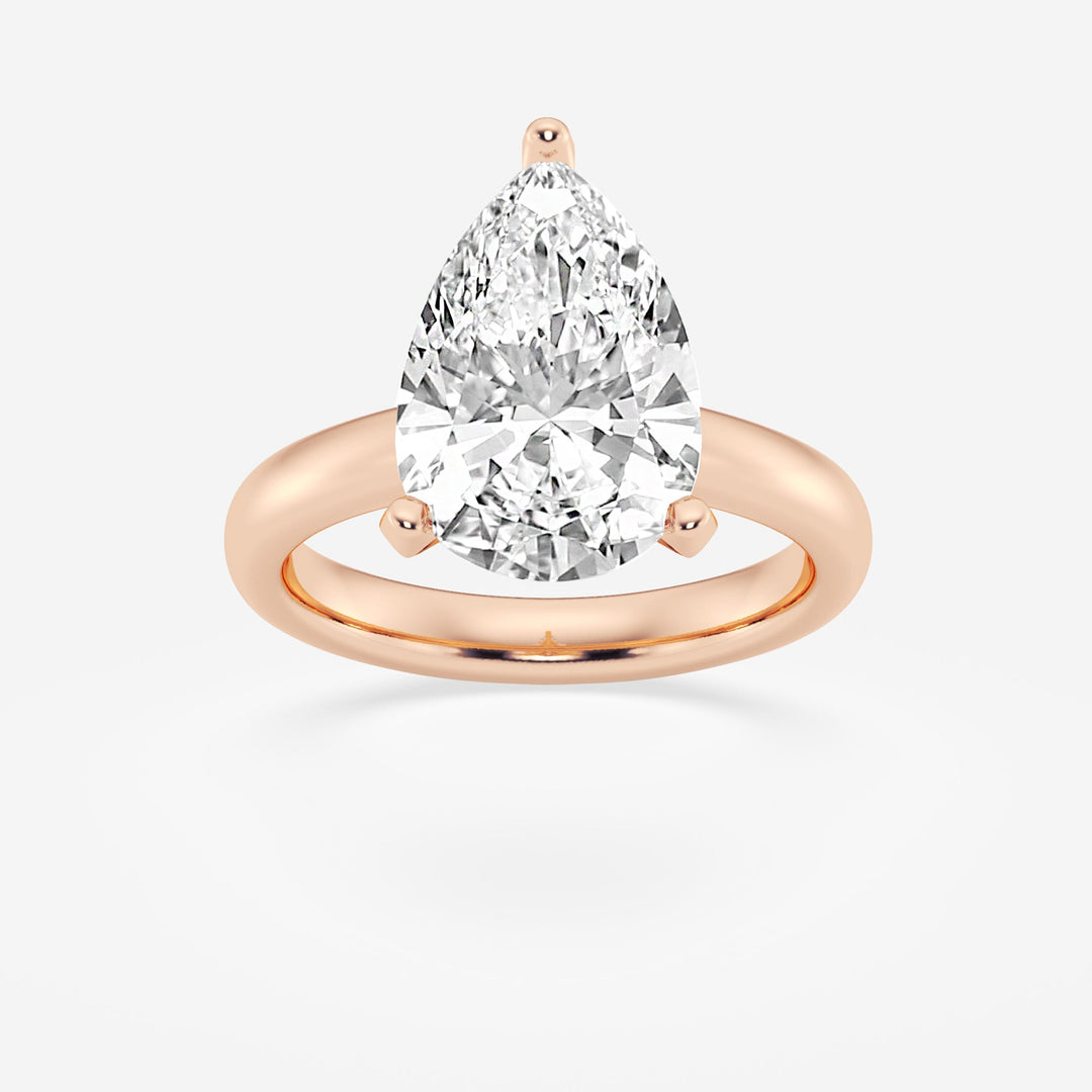 1.0CT Pear Cut Moissanite Classic Solitaire Diamond Engagement Ring