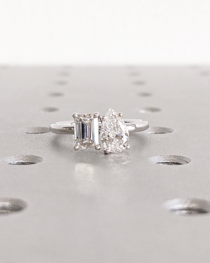 pear emerald engagement ring