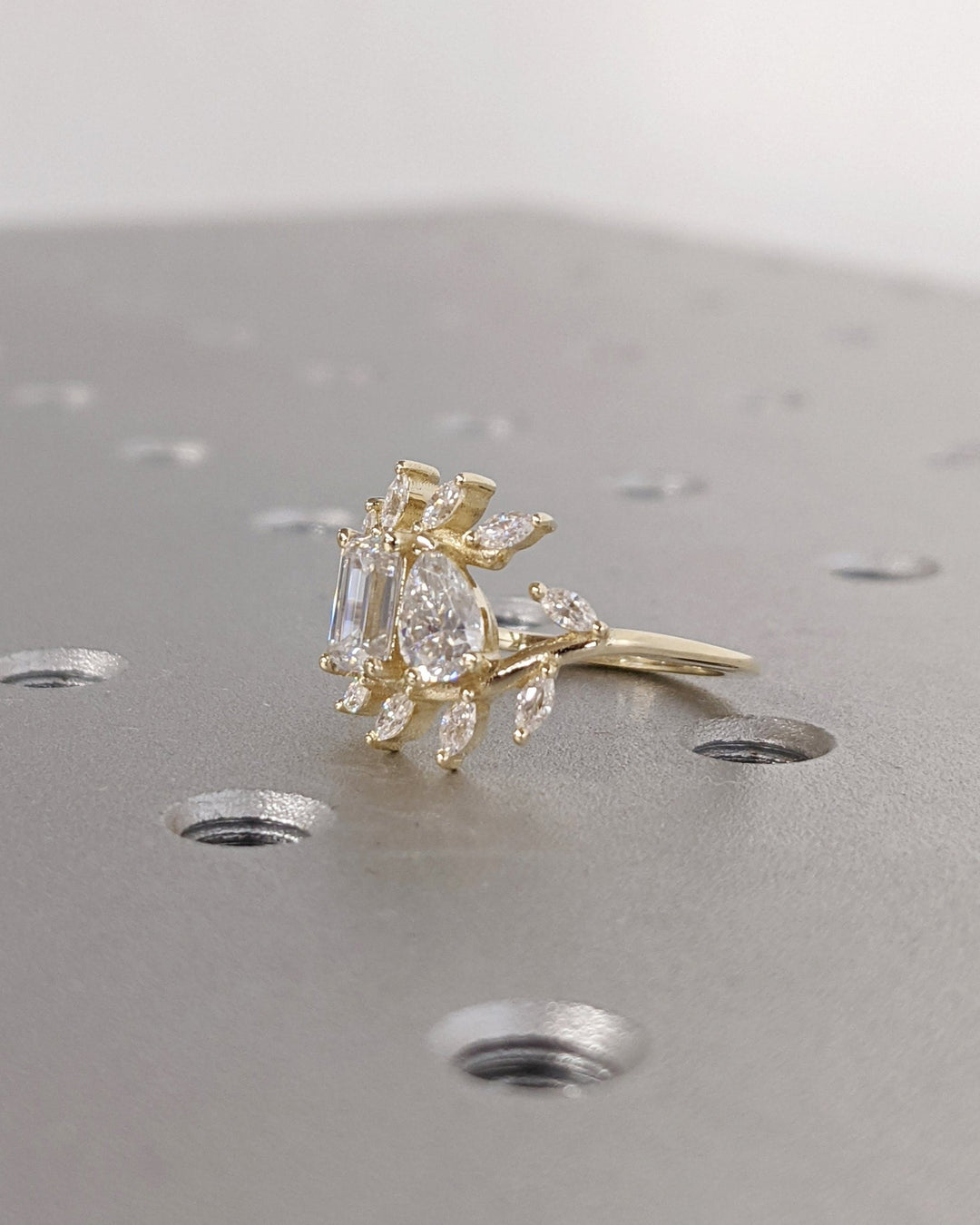 Ethical lab grown diamond two stone ring for women