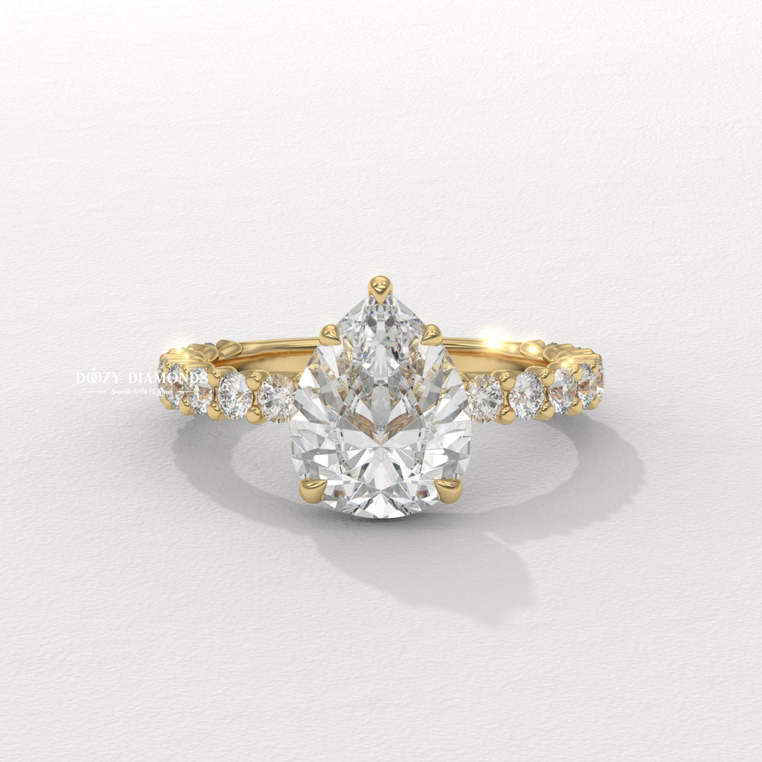 pear shaped diamond ring, pear engagement ring,