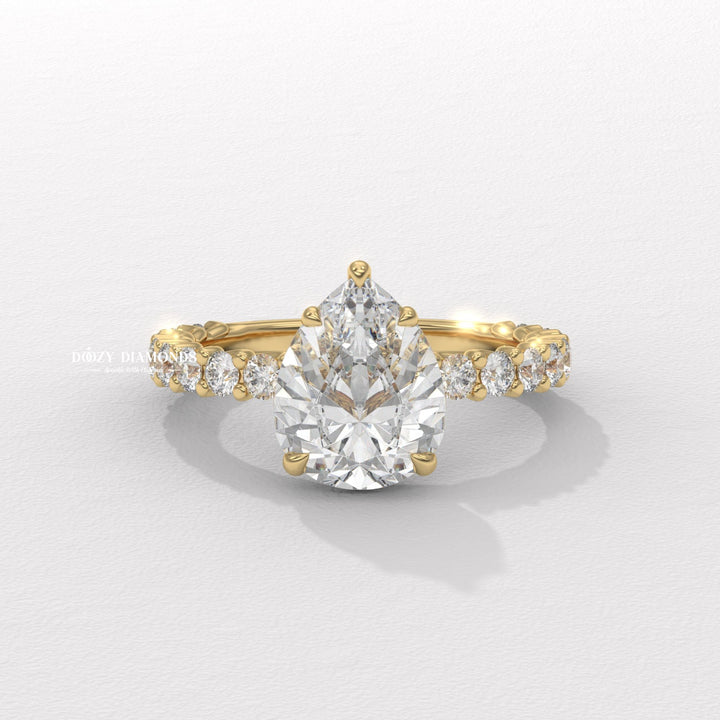 pear shaped diamond ring, pear engagement ring,