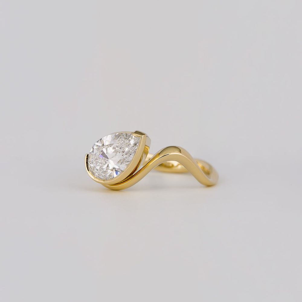 elegant pear ring, designer pear ring, premium pear diamond ring, romantic engagement ring, bridal jewelry, wedding jewelry,
