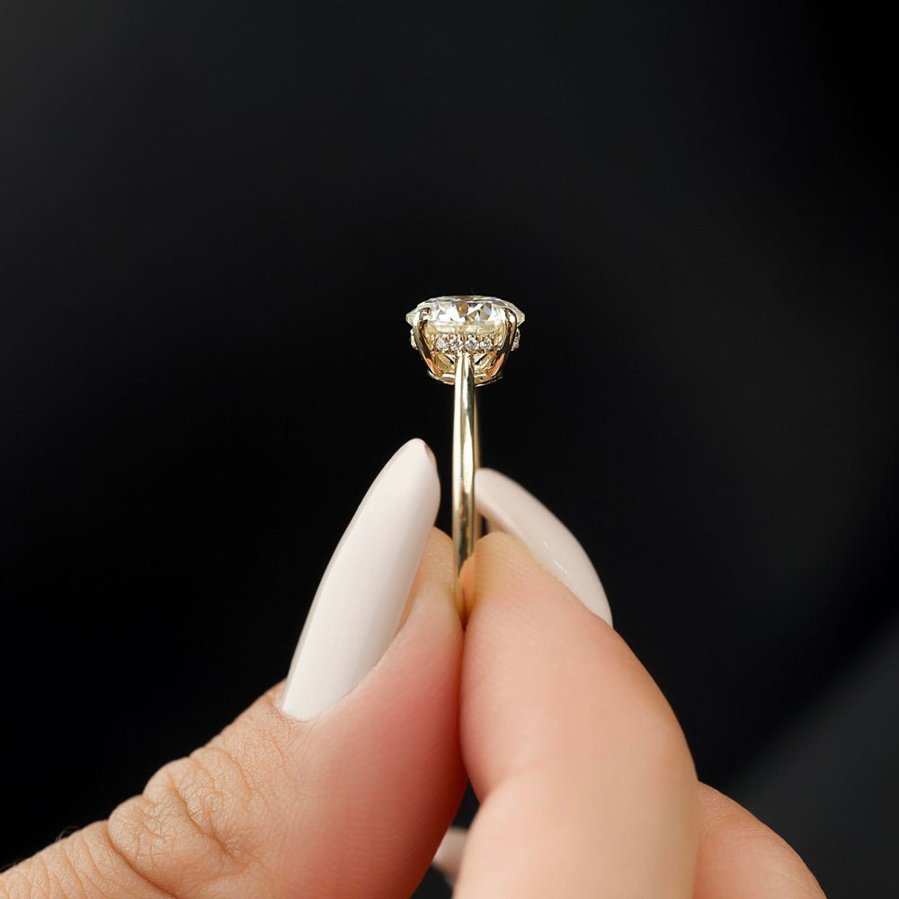 1.0 - 3.0 CT Round Lab Grown Diamond Hidden Halo Engagement Ring - Doozy Diamonds