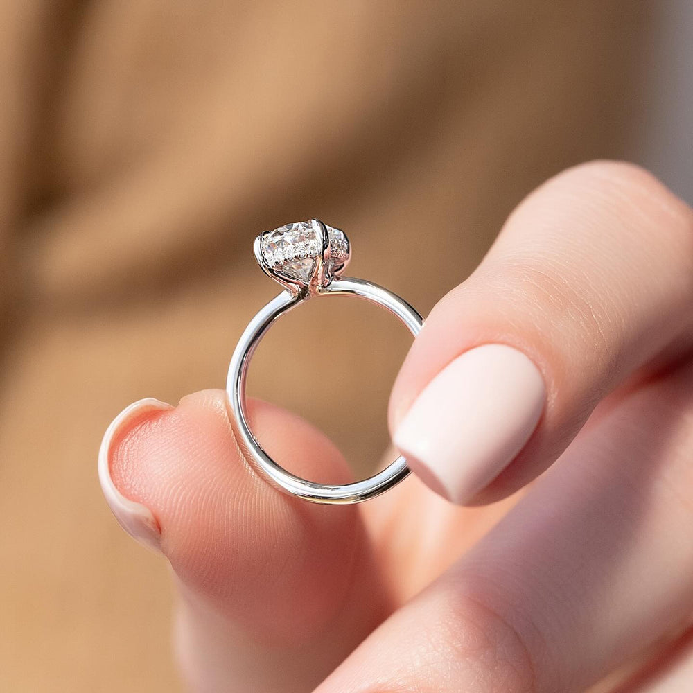 1.0 - 3.0 CT Oval Lab Grown Diamond Hidden Halo Engagement Ring - Doozy Diamonds