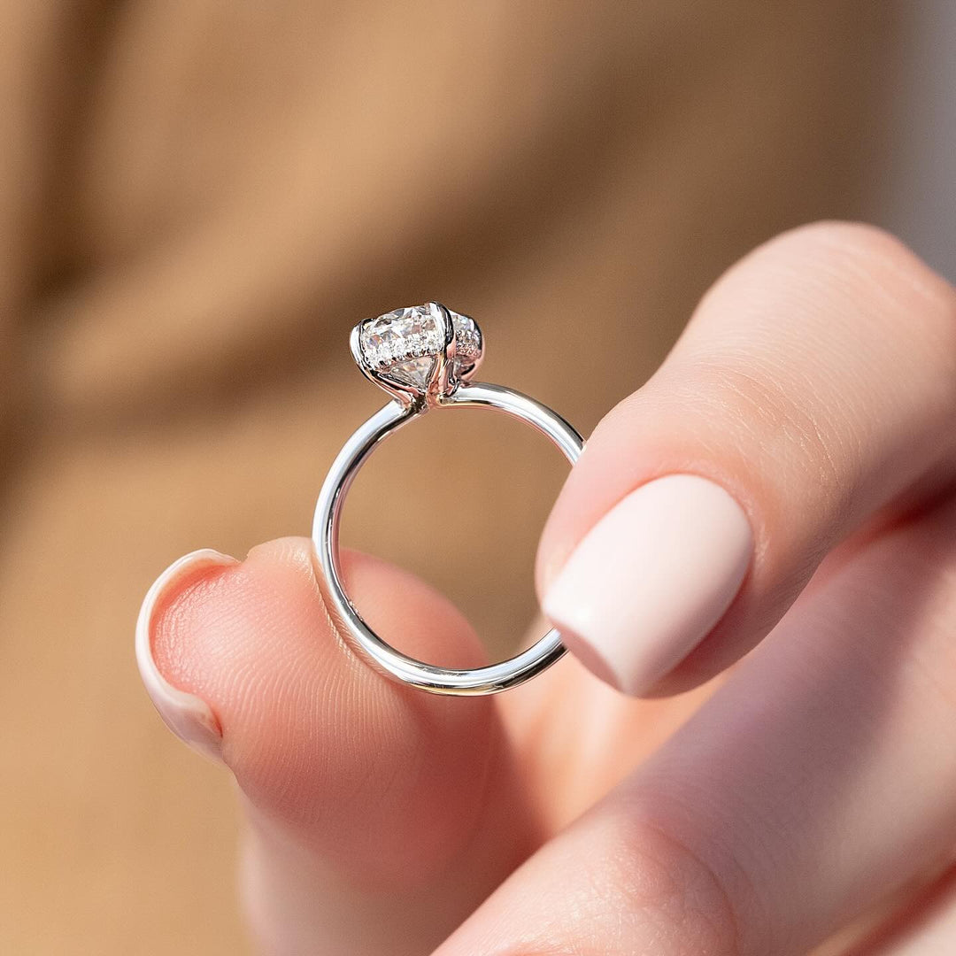1.0 - 3.0 CT Oval Lab Grown Diamond Hidden Halo Engagement Ring - Doozy Diamonds