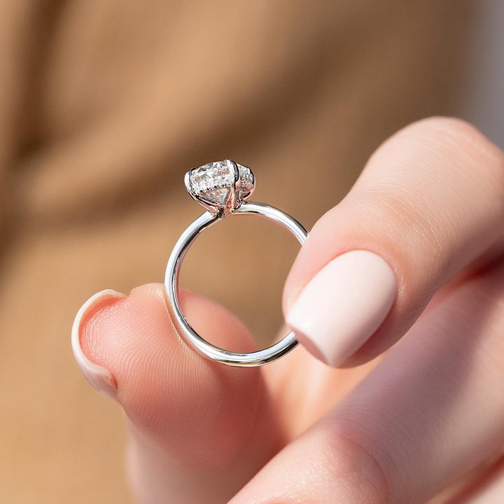 1.0 - 3.0 CT Oval Lab Grown Diamond Hidden Halo Engagement Ring - Doozy Diamonds