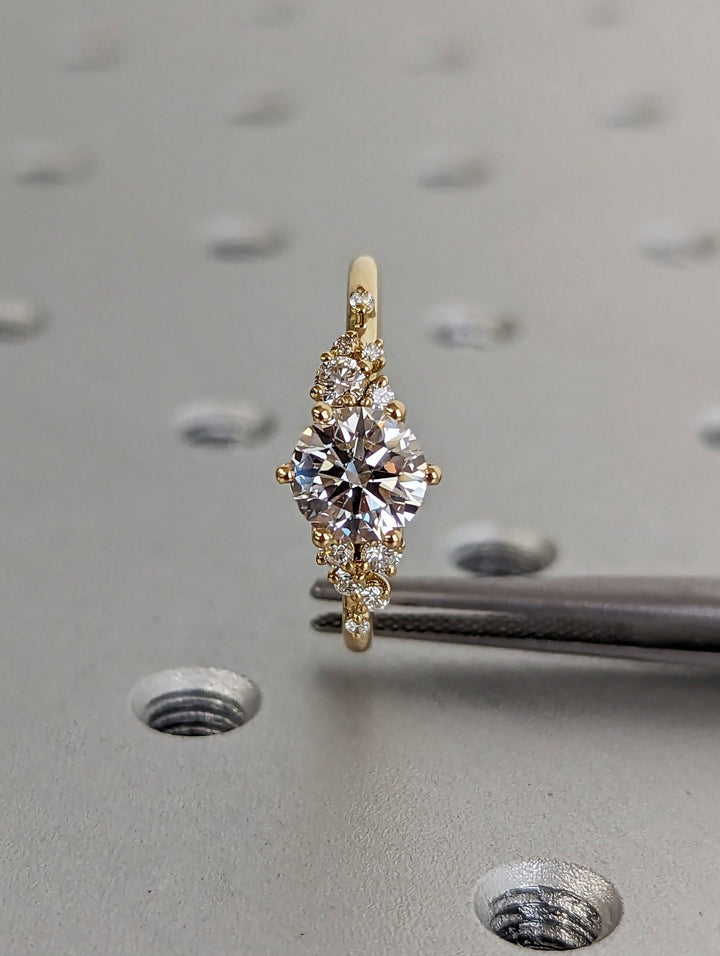 diamond ring with accent stones,