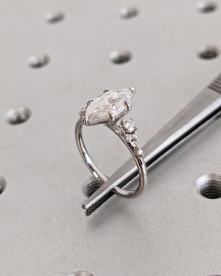 diamond ring with accent stones,