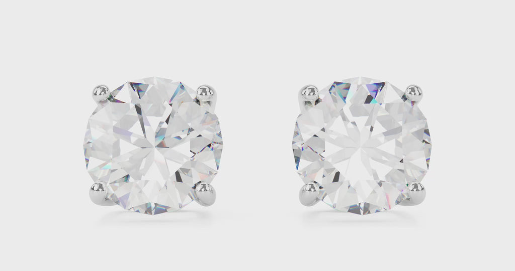 2ct Round Brilliant F-VS Lab-Grown Diamond Solitaire Stud Earrings