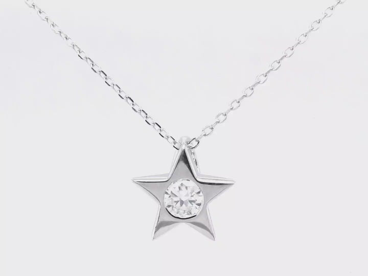 0.5TCW Round Cut Moissanite Star Pendant Necklace For Women