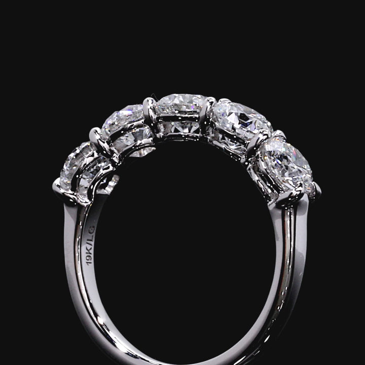 Round FG-VS1 Lab Grown Diamond Five Stone Wedding Band