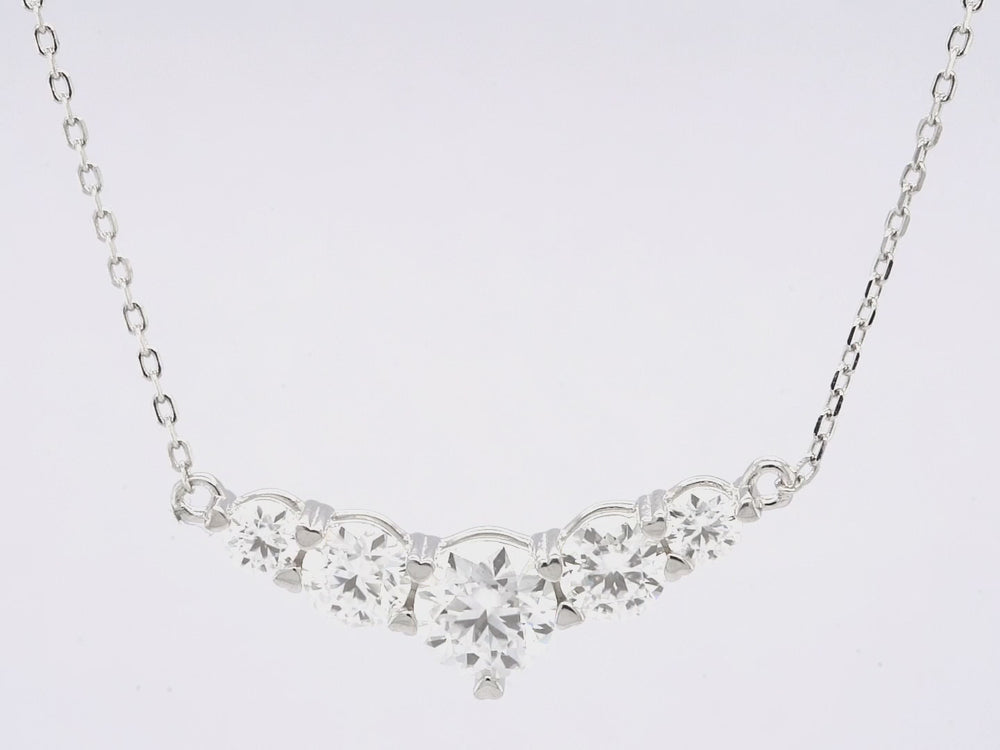 1.0CT Round Cut Moissanite Five Stone Diamond Pendant Necklace For Her