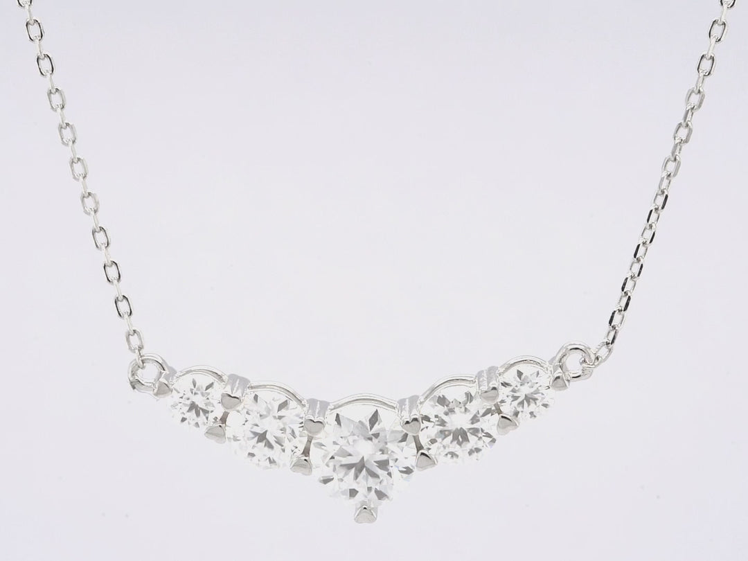 1.0CT Round Cut Moissanite Five Stone Diamond Pendant Necklace For Her