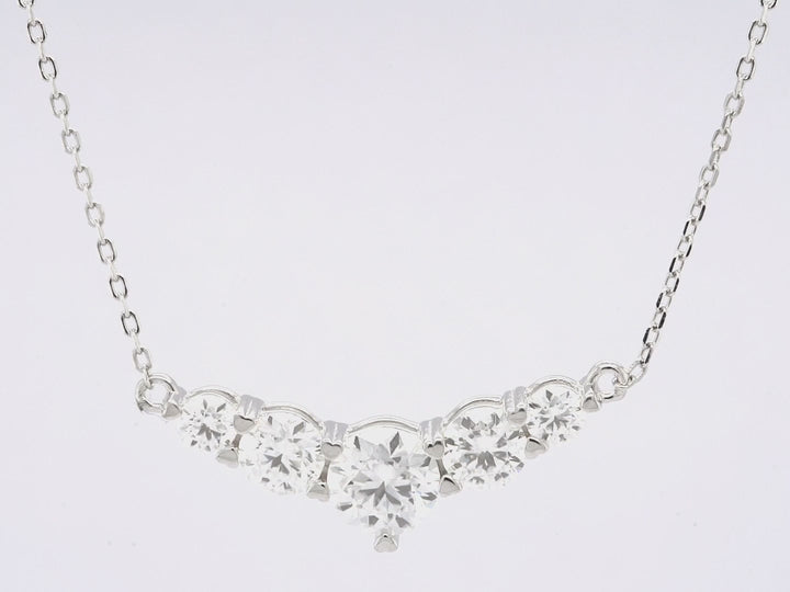 1.0CT Round Cut Moissanite Five Stone Diamond Pendant Necklace For Her