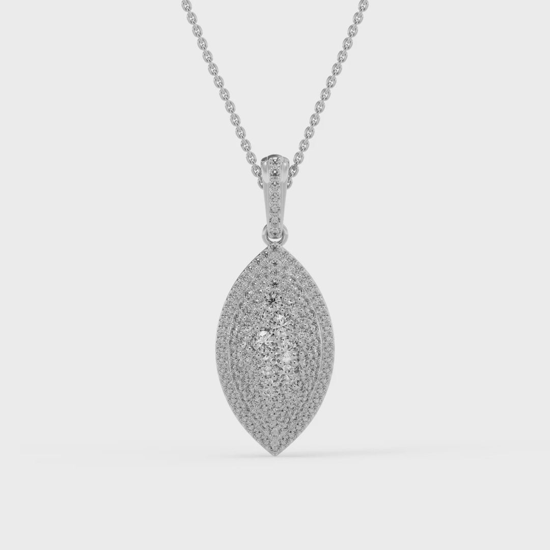 1.15TCW Round Cut Moissanite Leaf Diamond Necklace For Women
