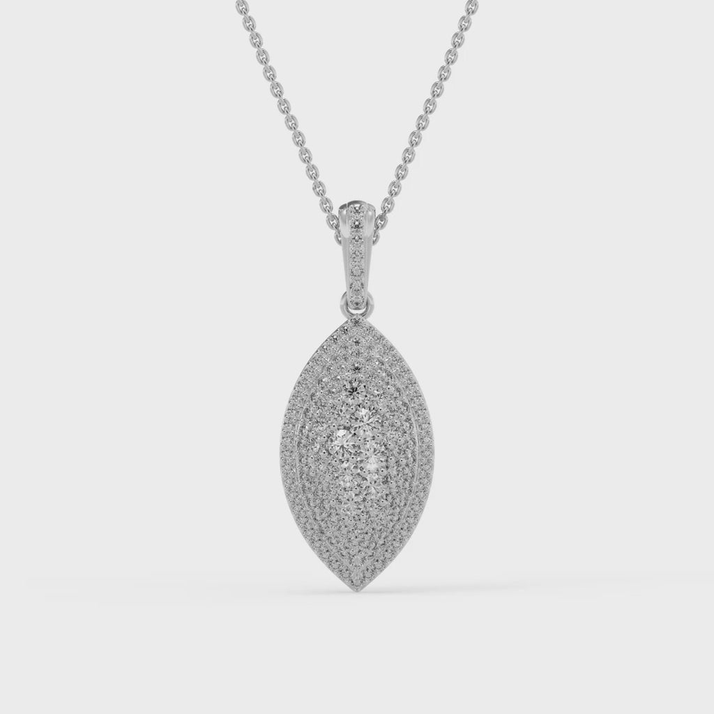 1.15TCW Round Cut Moissanite Leaf Diamond Necklace For Women